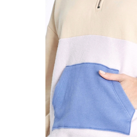 NWT Wildfox Lea Multicolor Womens M 1/2 Zip Pullover Sweatshirt - Picture 2 of 5